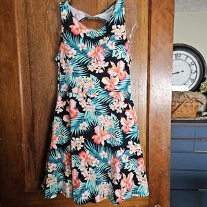 Victorias Secret Tropical Cutout Dress M | Cotton Blend Sleeveless Short‎ Dress